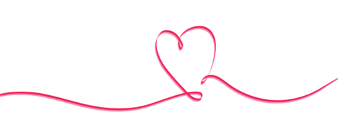 coração. símbolo de amor abstrato. ilustração de desenho de arte de linha contínua. bandeira de fundo do dia dos namorados. png