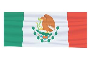 mexican flag emblem vector