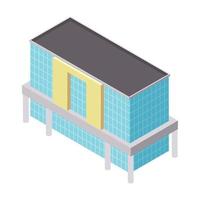 blue isometric building vector