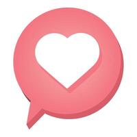 heart social media bubble vector