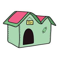 casa de tela vectorial para animales en estilo de dibujos animados.barkitecture sobre un fondo blanco vector