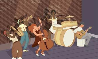 musicians in concert on the street vector