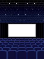 auditorio de cine con sillas azules vector