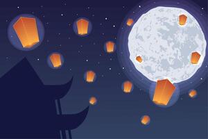 chinese moon festival banner vector