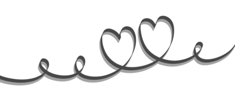 coração. símbolo de amor abstrato. ilustração de desenho de arte de linha contínua. bandeira de fundo do dia dos namorados. png