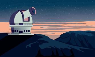 observatorio espacial en el paisaje vector