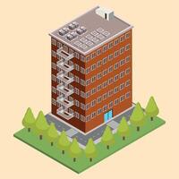 apartaments building and trees vector