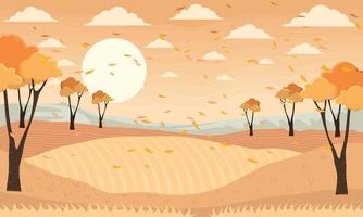 paisaje de la temporada de otoño vector