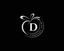 Abstract gift letter D logo design, vector D letter logo design, rounded style simple vector lettering logo design