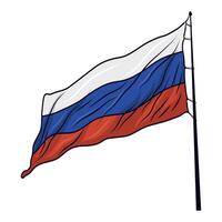 Russia flag in pole vector