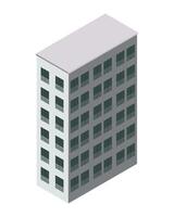 edificio isométrico gris vector