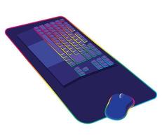 gamer keyboard and mouse in pad vector