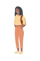 afro student girl vector