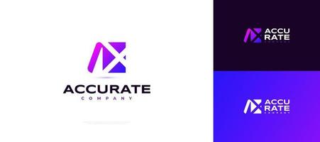 Initial A and X Logo Design in Negative Space Concept. AX Logo Design in Modern Gradient Style vector