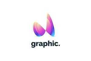 Abstract Letter N Logo in Colorful Gradient Style. Modern N Logo Icon vector