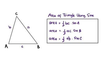 The area of triangle using sine. Editable vector EPS10