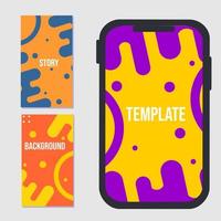 set of social network story templates. colorful trendy background with fluid elements. social media design vector