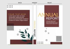 elegant and trendy brown color book cover design set. geometric background vector