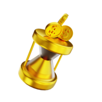 3D illustration golden time money png