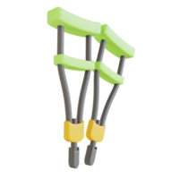 3D illustration crutch suitable for medical png