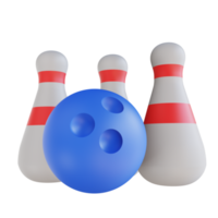 illustration 3d boule de bowling sport png