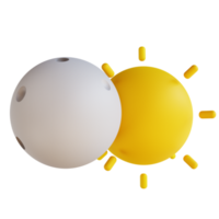 ilustração 3D sol e lua png