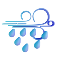 3d illustration pluie orageuse png