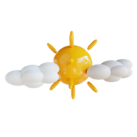 Ilustración 3d energía solar térmica y nubes. png