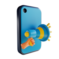 3D illustration mobile marketing suitable for marketing png