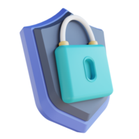 3D illustration security lock png