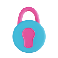 3D illustration security lock png