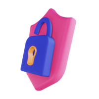 desbloqueo de seguridad de ilustración 3d png