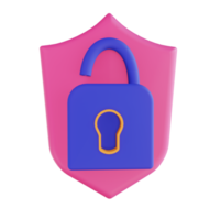 3D illustration security unlock png