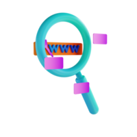 3D illustration data search and magnifying glass png