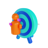 3D illustration people and target goal png