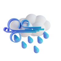 3D illustration stormy rain png