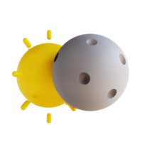 3D illustration sun and moon png