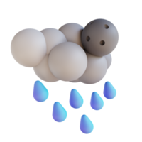 3d illustration nuit pluie png