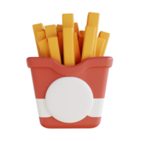 papas fritas ilustración 3d png