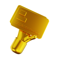 3d illustratie gouden hand- en credit kaart png