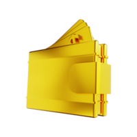 3D-Darstellung goldene Brieftasche png
