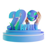 3D illustration Podium Mother Earth Day