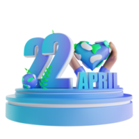 3D illustration Podium Mother Earth Day png