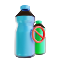 Ilustración 3d reducir botellas de plástico png
