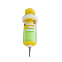 3D illustration syringe suitable for medical png