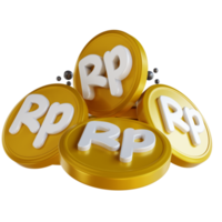 Ilustración 3d pila de monedas de rupias png