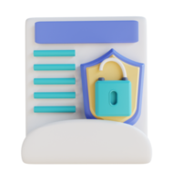 3D illustration unlocked document security png