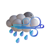 3D illustration stormy night rain png