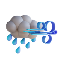 3D illustration stormy rain png