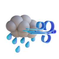 Ilustración 3d lluvia tormentosa png